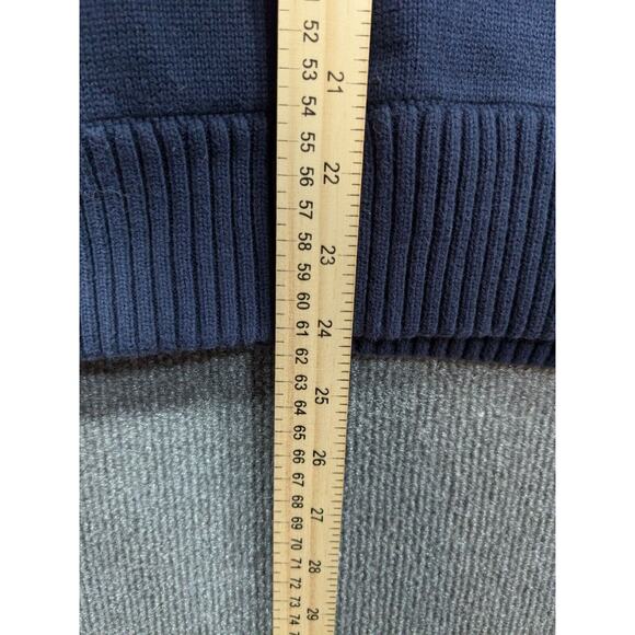 Vtg Eddie Bauer Sweater Mens Large Geometric Winter Cotton 1/4 Zip Pullover Y2K - Picture 7 of 10